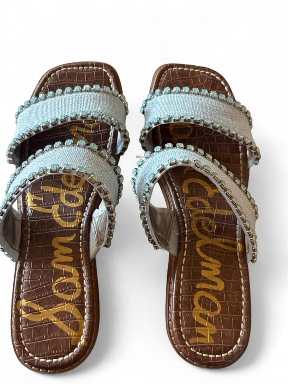 Sam Edelman Hopie Riviera Blue Slip On Sandals